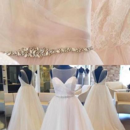 Charming Tulle Wedding Dress With Beaded..