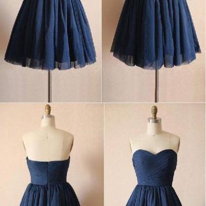 Navy Blue Navy Tulle Homecoming Dress,prom..