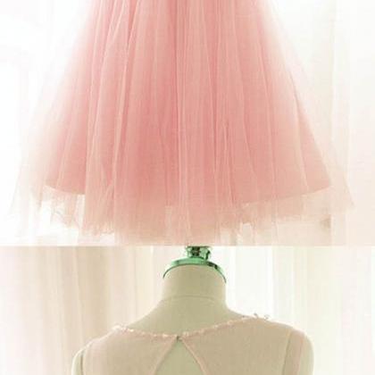 Pink Short Prom Dresses Tulle Party Dresses Pink..