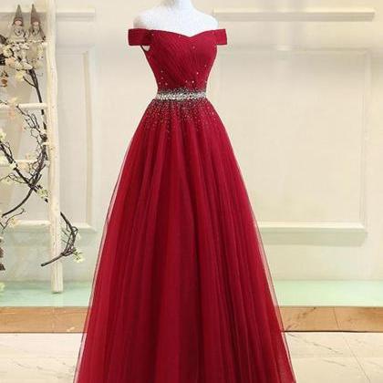 Elegant Long Prom Dresses with Crys..