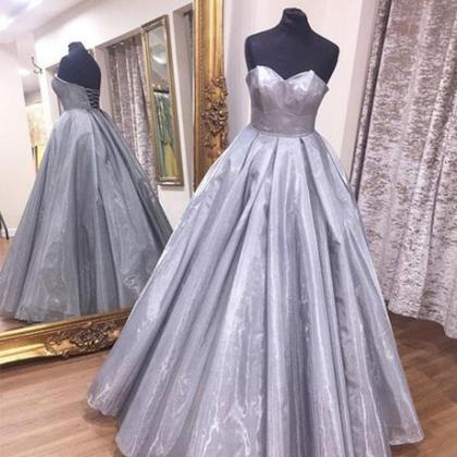 High Fashion Sweetheart Gray Prom D..