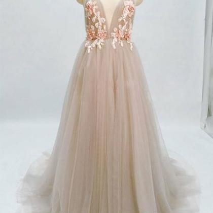 Champagne Long Prom Dresses Spagehtti Straps..