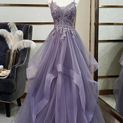 Beautiful Spaghetti Straps Lace Long Prom Dresses..