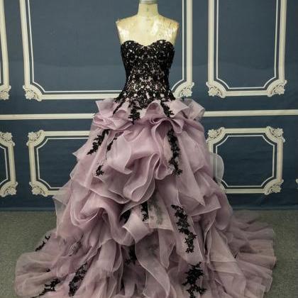 Unique Sweetheart Ruffles Pageant Ball Gown Prom..