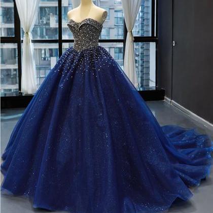 Real Picture Deep Blue Tulle Sequins Tulle Senior..