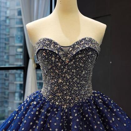 Real Picture Deep Blue Tulle Sequins Tulle Senior..