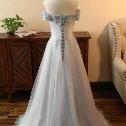 Off Shoulder Sweetheart Neck Max Tulle Dresses Chocolate