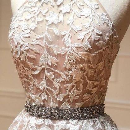 Tulle Lace Short Prom Dress Beadeing A Line..