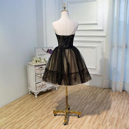 Black Lace Tulle Simple Homecoming Dresses Pretty..