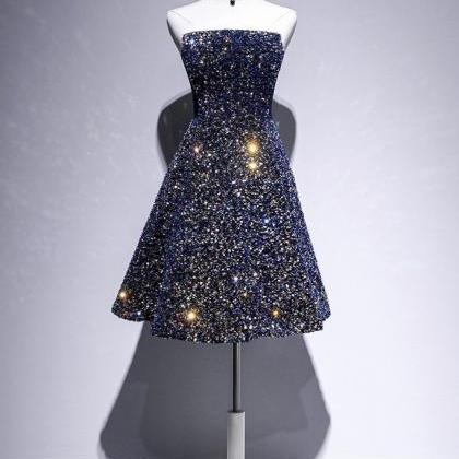 Glitter Strapless A-line Homecoming Party Dresses..