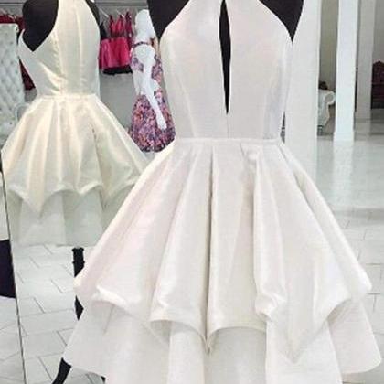 Ivory Elegant Short Simple Homecoming Dresses Cute..