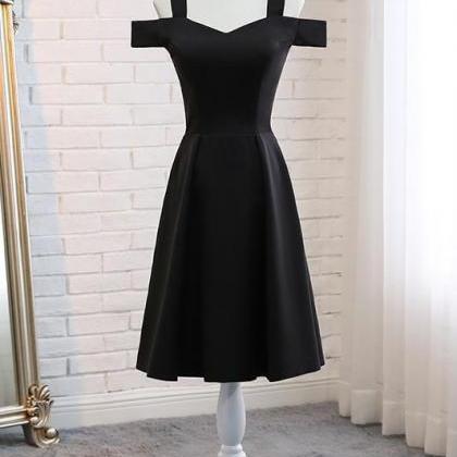 Simple Black Off The Shoulder Short Homecoming Dress Cocktail Dress