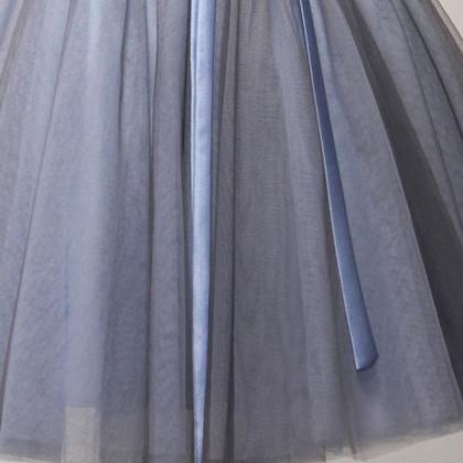 Gray Tulle Lace Short Prom Dress,homecoming Dress