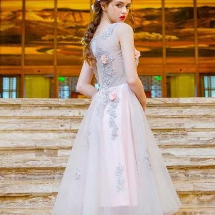 Charming Lace Tulle Short Prom Ddress,homecoming..