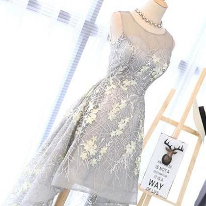 Unique Gray High Low Prom Dress,gray Homecoming..