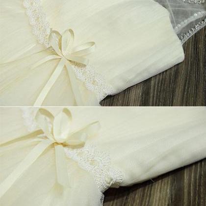 Cute A Line Champagne Tulle Short Prom..