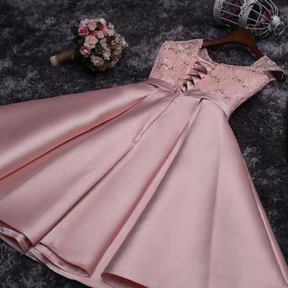 Cute Lace Sequins Short Prom Dress,homecoming..