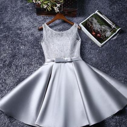 Cute Lace Satin Short Prom Dress,homecoming Dress