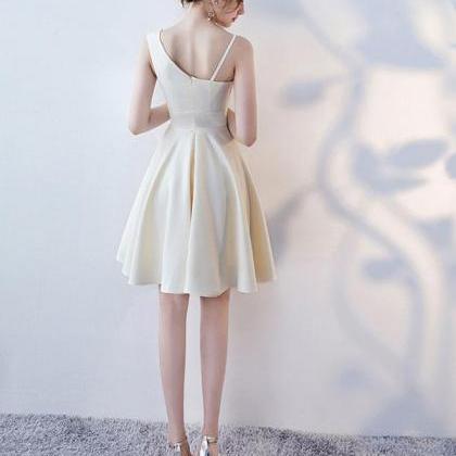 Simple Burgundy Satin Short Prom Dress,homecoming..
