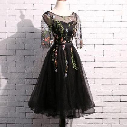 Black Tulle Short Prom Dress,homecoming Dress