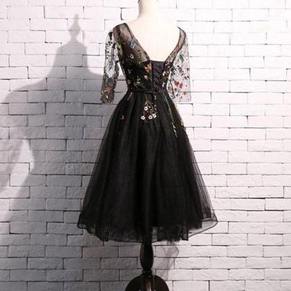 Black Tulle Short Prom Dress,homecoming Dress
