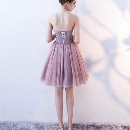 Cute Sweetheart Neck Short Prom Dress,lace..