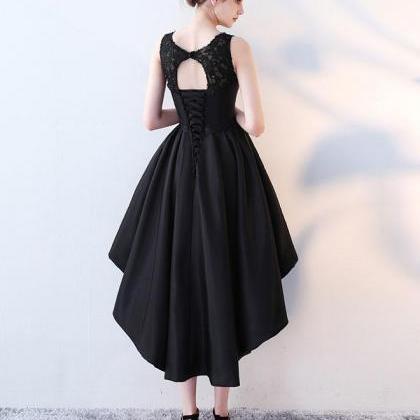 Cute Black Lace High Low Prom Dress,lace Evening..