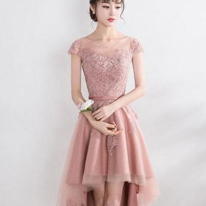 Cut Lace Tulle Short Prom Dress,high Low Evening..