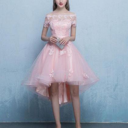 Cute Lace Tulle Short Prom Dress,lace Evening..