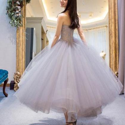 Gray Tulle Lace Short Prom Dress, Gray Tulle Lace Short Homecoming Dress main image 1