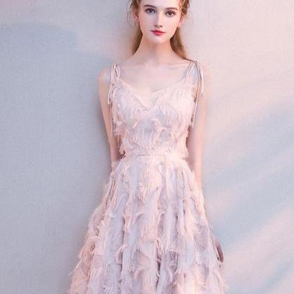 Pink V Neck Short Prom Dress,pink Homecoming Dress