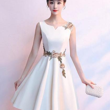 Champagne Soft Satin Short Evening Dresses Short Prom Dress main image 0