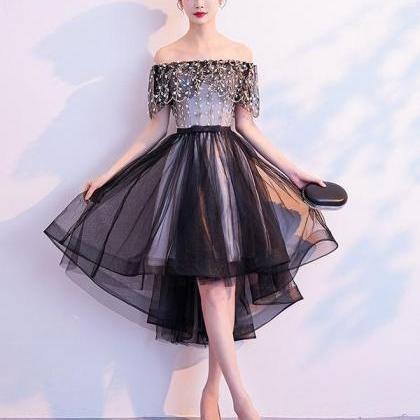 Black Tulle Lace Short Prom Dress,black Tulle..