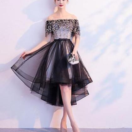 Black Tulle Lace Short Prom Dress,black Tulle..