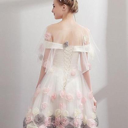 Cute Sweetheart Tulle Short Prom Dress,tulle..