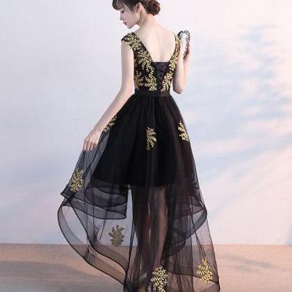 Black Tulle Lace Prom Dress,black Lace Formal..
