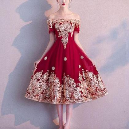 Burgundy Lace Short Prom Dress,burgundy Lace..