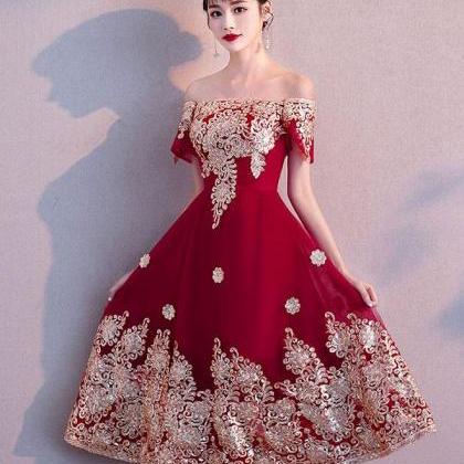 Burgundy Lace Short Prom Dress,burgundy Lace..