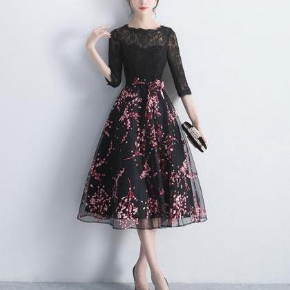 Black Lace Tulle Short Prom Dress,black Lace..