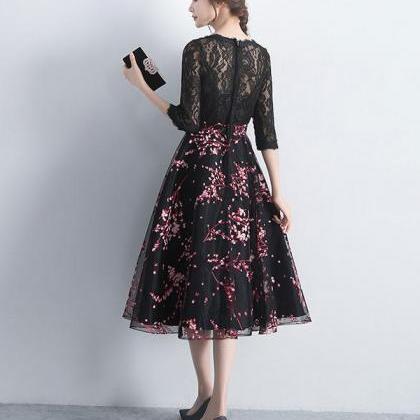 Black Lace Tulle Short Prom Dress,black Lace..