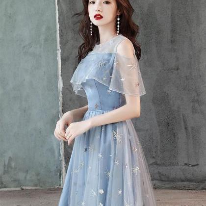 Blue Tulle Lace Short Prom Dress,blue Homecoming..