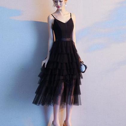 Black Sweetheart Tulle Short Prom Dress,black..