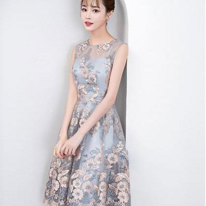 Cute Lace Short Prom Dress,cute Gray Homecoming..