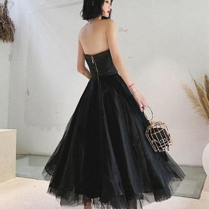 Black Tulle Short Prom Dress,black Evening..