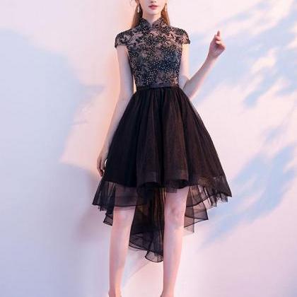 Cute Black Tulle Short Prom Dress,black Homecoming..