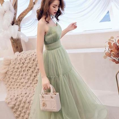 Simple Green Tulle Short Prom Dress Green Tulle..
