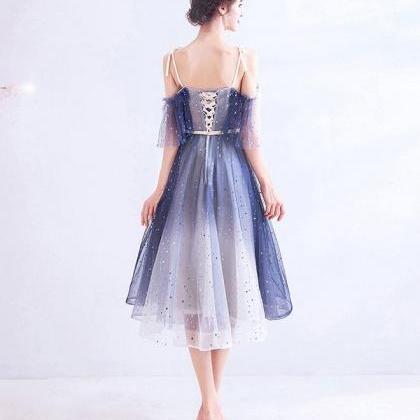 Blue Tulle Short Prom Dress Blue Tulle Homecoming..
