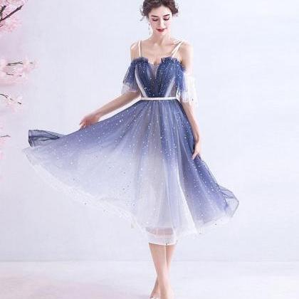 Blue Tulle Short Prom Dress Blue Tulle Homecoming..