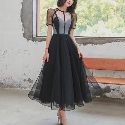 Black Tulle Short Prom Dress Black Tulle Formal..