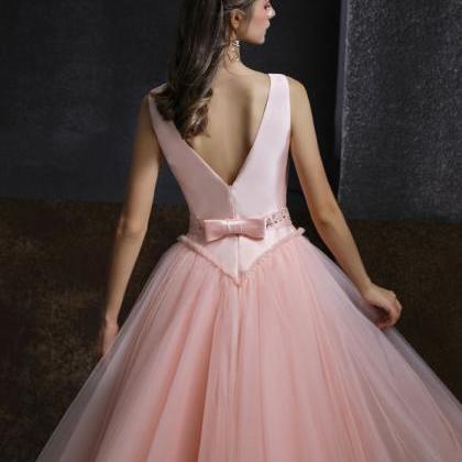 Pink Round Neck Tulle Short Prom Dress Pink Tulle..